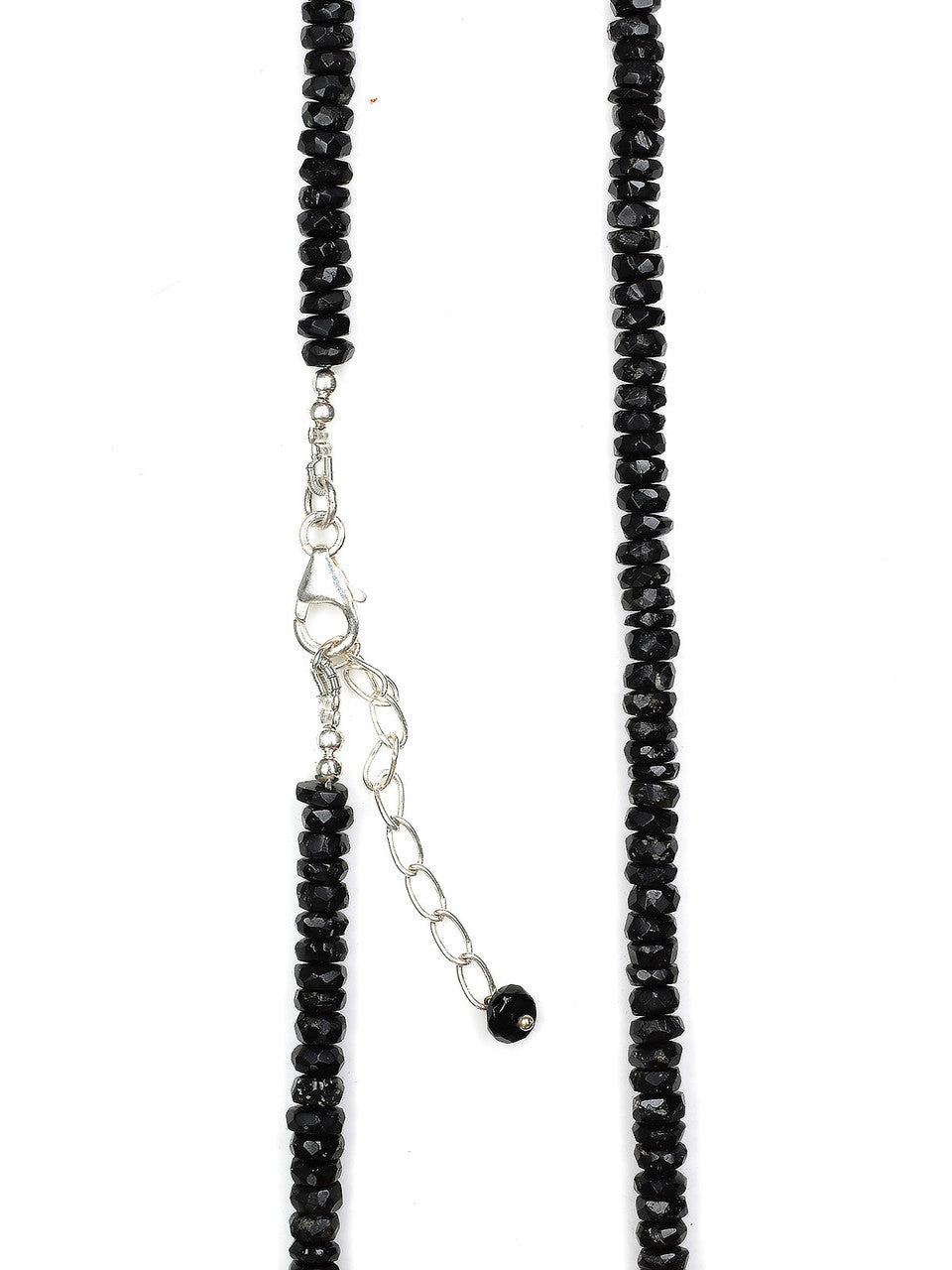 Black Tourmaline Faceted Bead Necklace - 197-SUG