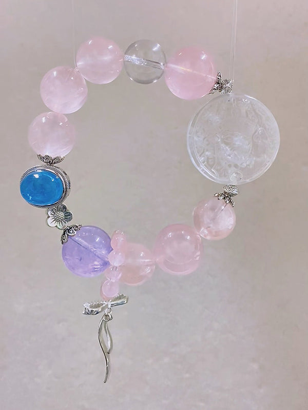 Pink Quartz & Amethyst Bracelet