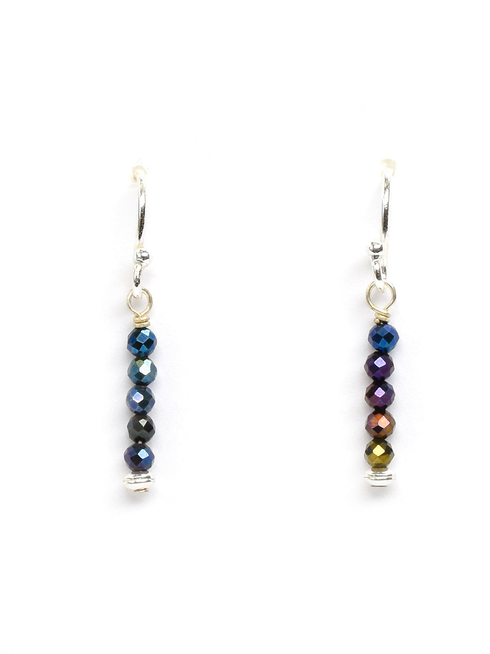 Rainbow Aura Spinel Mini Bead Earrings